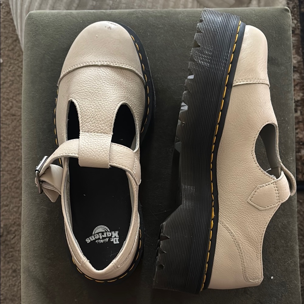 Doc Martens Cream platform mary jane shoes
